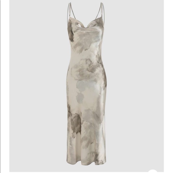 Cider Dresses & Skirts - Cider satin watercolour cowel neck dress